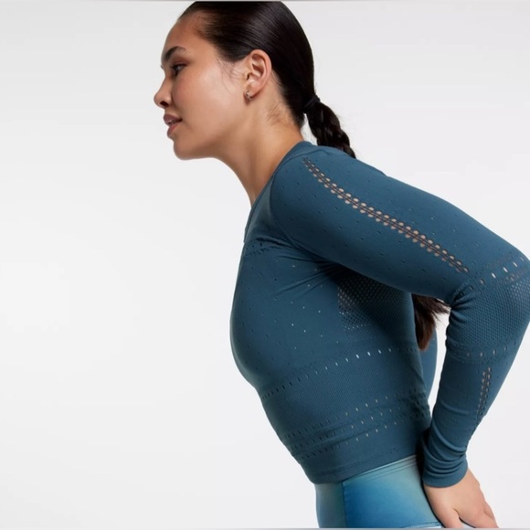 CALIA Women's Pointelle Seamless Long Sleeve T-Shirt Top - Picture 7 of 16